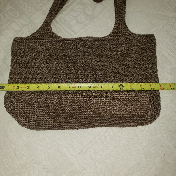 The Sak Crochet Shoulder/Hand Bag Dark Taupe Color - Picture 6 of 16